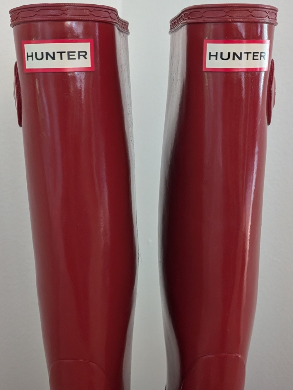Hunter Tall Knee-High Glossy Rain Boots In Military Red - 9 - Picture 9 of 12